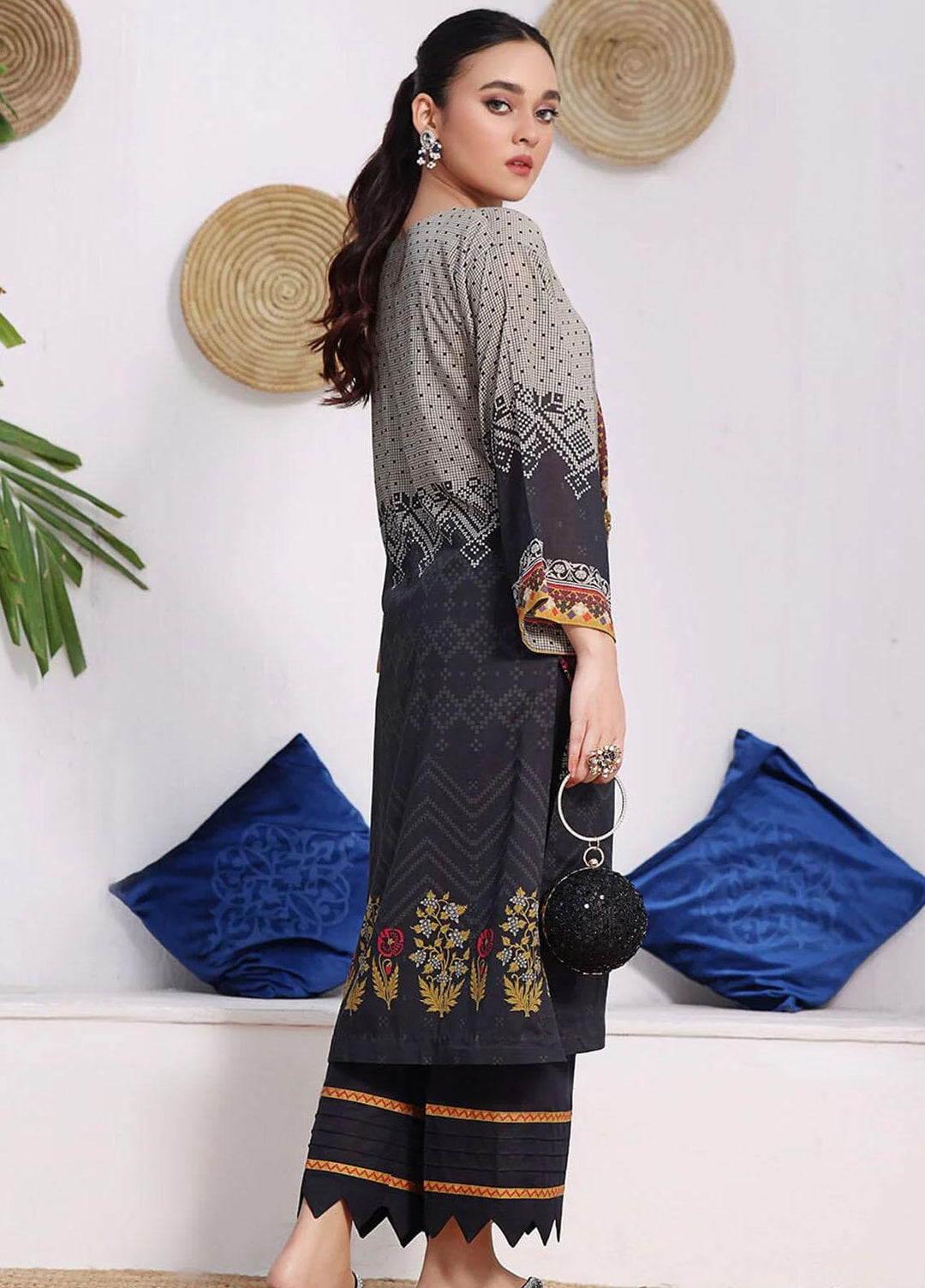 Meraki By Khas Printed Lawn Suits Unstitched 2 Piece KHS23M RKT-1897 - Summer Collection