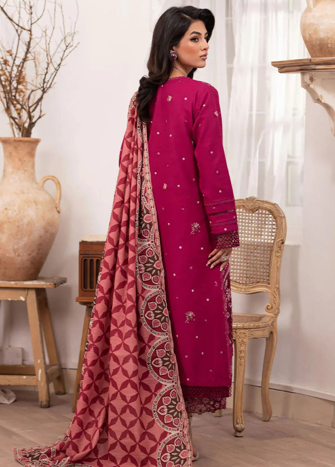Meraki By Roheenaz Embroidered Khaddar Suit Unstitched 3 Piece ENZ24M RNZ-05A Yana - Winter Collection