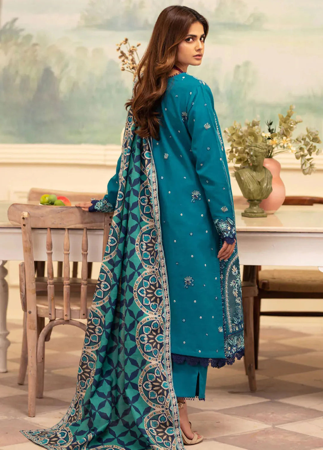 Meraki By Roheenaz Embroidered Khaddar Suit Unstitched 3 Piece ENZ24M RNZ-05B Tinsley - Winter Collection