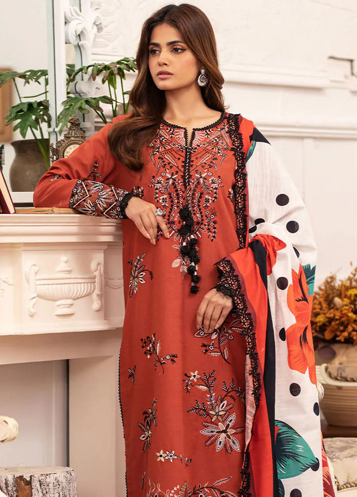 Meraki By Roheenaz Embroidered Khaddar Suit Unstitched 3 Piece ENZ24M RNZ-06B Alicia - Winter Collection
