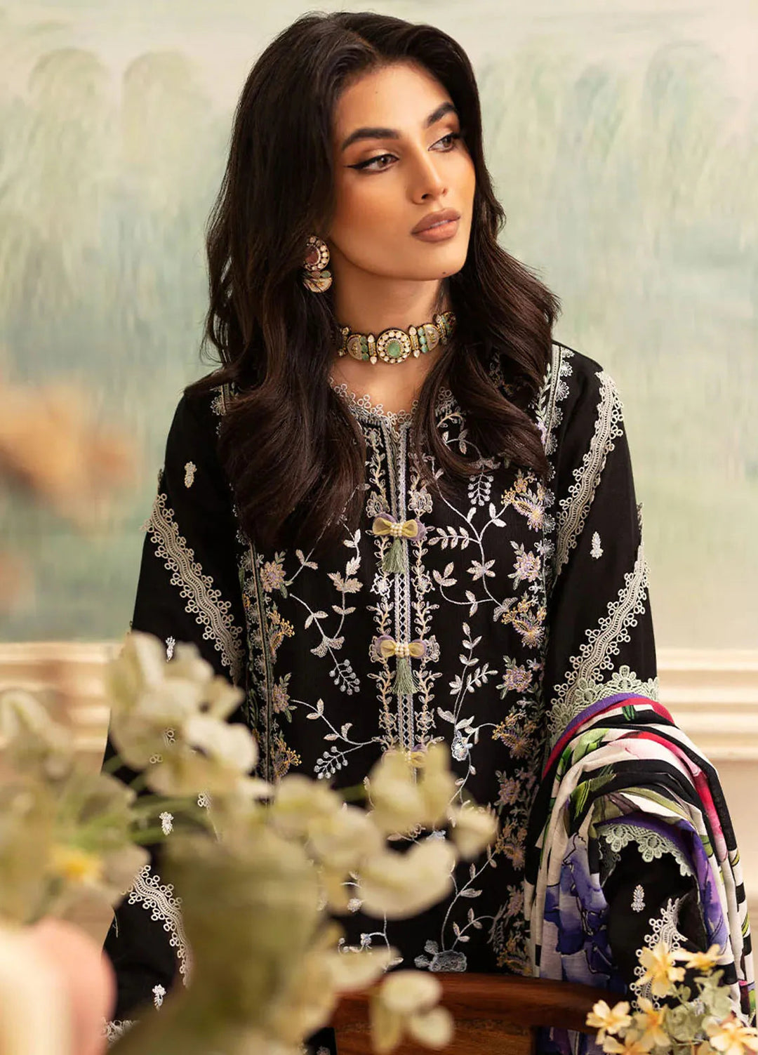 Meraki By Roheenaz Embroidered Khaddar Suit Unstitched 3 Piece ENZ24M RNZ-07B Rowan - Winter Collection