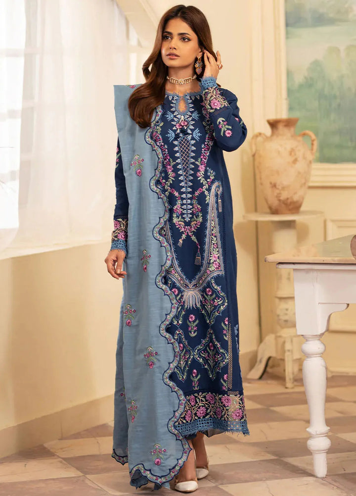 Meraki By Roheenaz Embroidered Khaddar Suit Unstitched 3 Piece ENZ24M RNZ-08A Skylar - Winter Collection