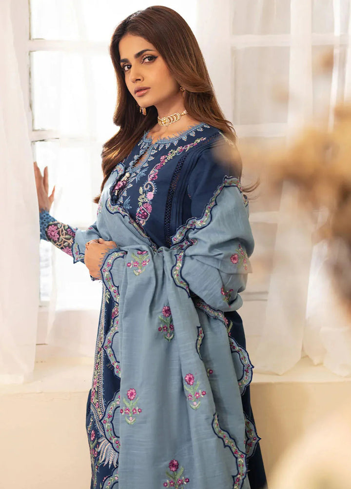 Meraki By Roheenaz Embroidered Khaddar Suit Unstitched 3 Piece ENZ24M RNZ-08A Skylar - Winter Collection