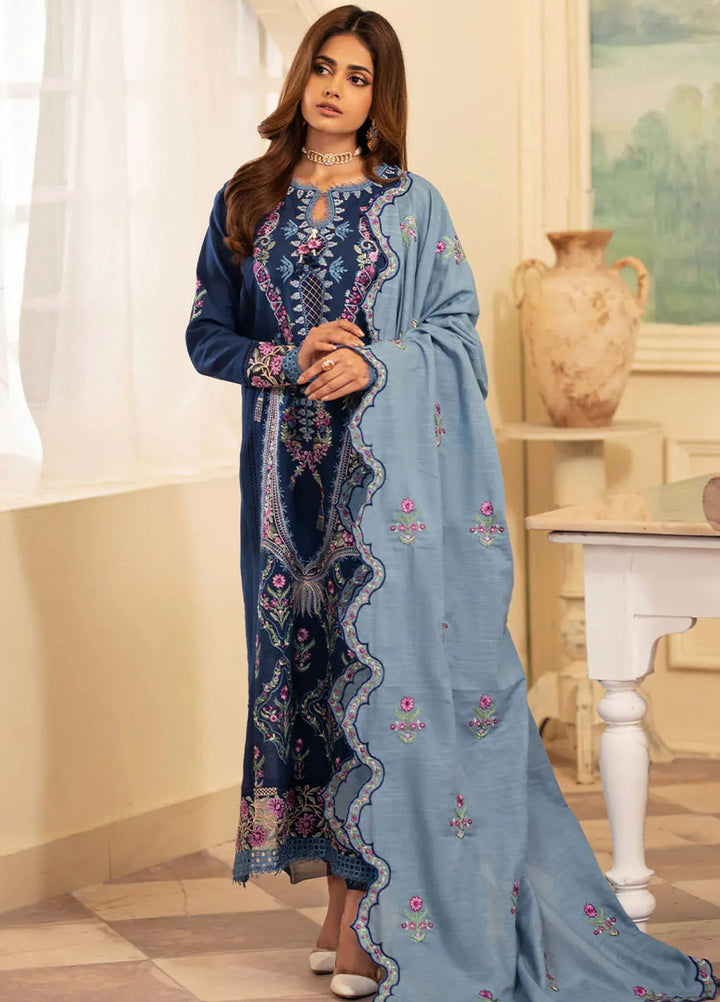 Meraki By Roheenaz Embroidered Khaddar Suit Unstitched 3 Piece ENZ24M RNZ-08A Skylar - Winter Collection