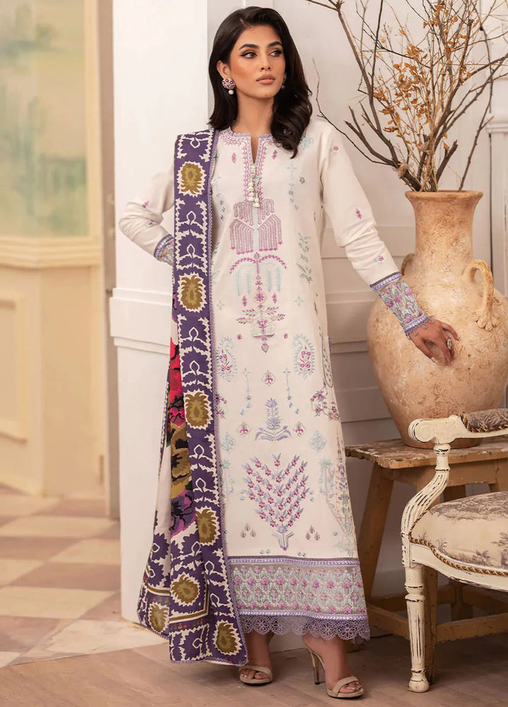 Meraki By Roheenaz Embroidered Linen Suit Unstitched 3 Piece ENZ24M RNZ-01A Hailee - Winter Collection