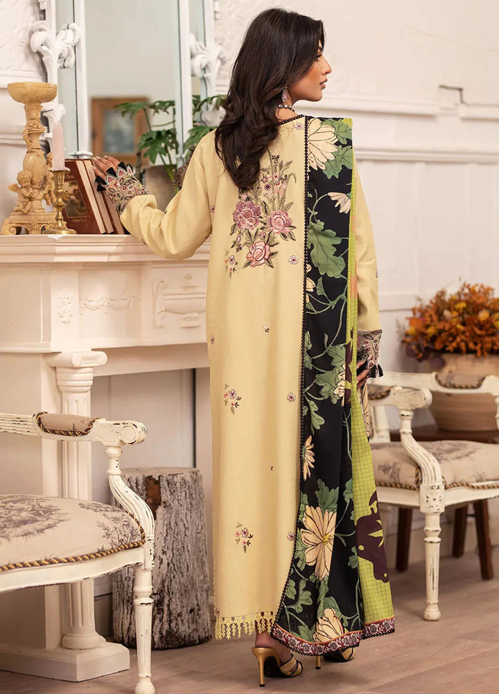 Meraki By Roheenaz Embroidered Linen Suit Unstitched 3 Piece ENZ24M RNZ-02A Evie - Winter Collection