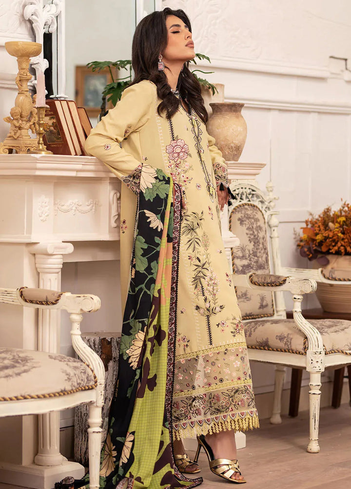 Meraki By Roheenaz Embroidered Linen Suit Unstitched 3 Piece ENZ24M RNZ-02A Evie - Winter Collection