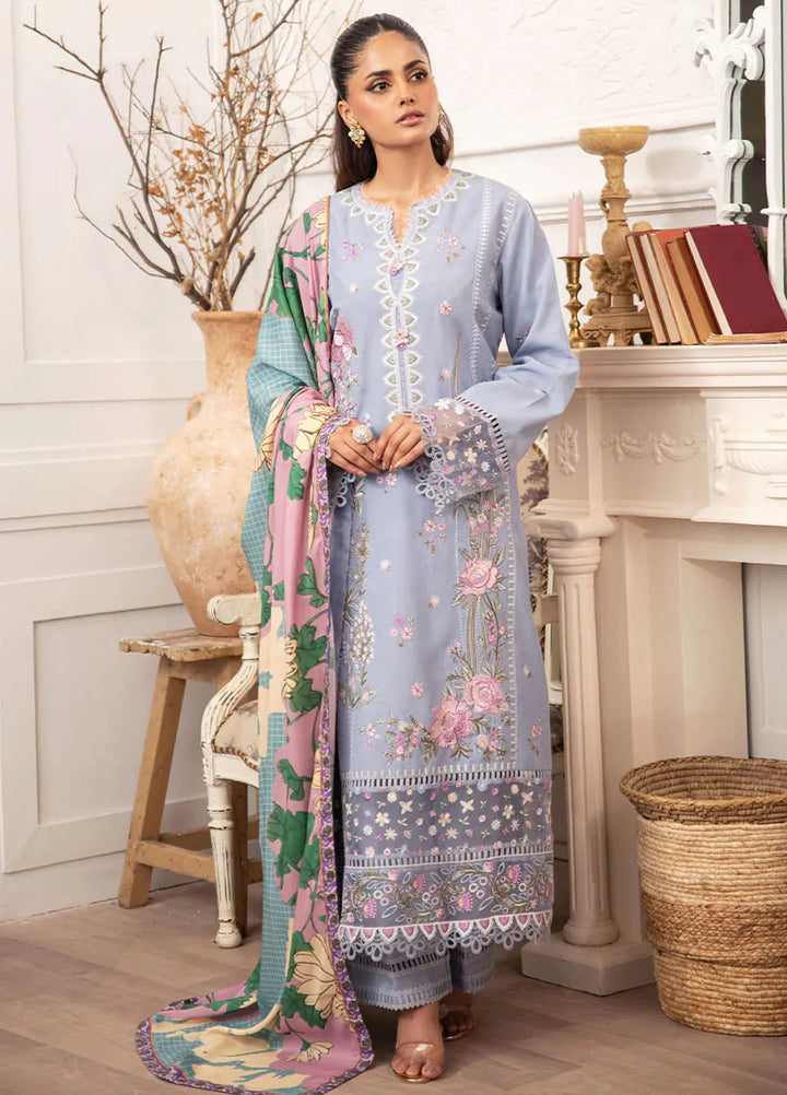 Meraki By Roheenaz Embroidered Linen Suit Unstitched 3 Piece ENZ24M RNZ-02B Raya - Winter Collection