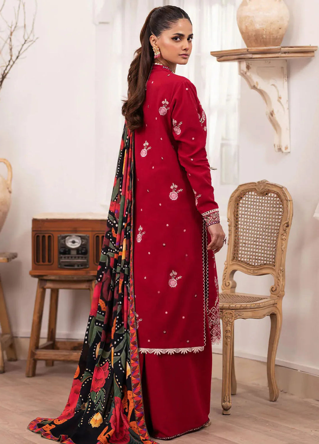 Meraki By Roheenaz Embroidered Linen Suit Unstitched 3 Piece ENZ24M RNZ-03A Elara - Winter Collection