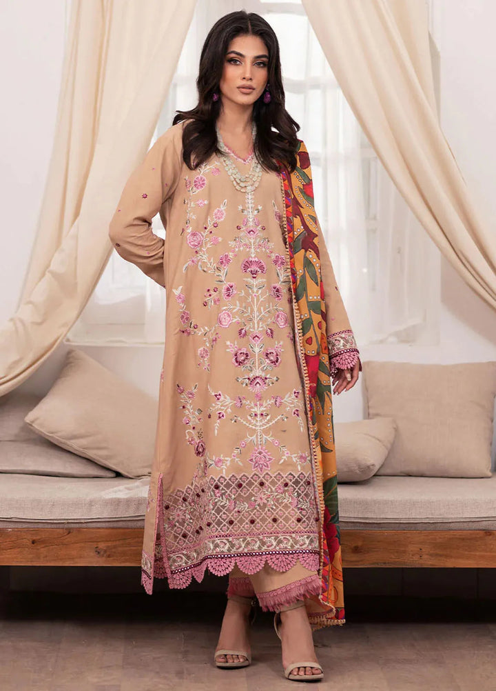 Meraki By Roheenaz Embroidered Linen Suit Unstitched 3 Piece ENZ24M RNZ-03B Blair - Winter Collection