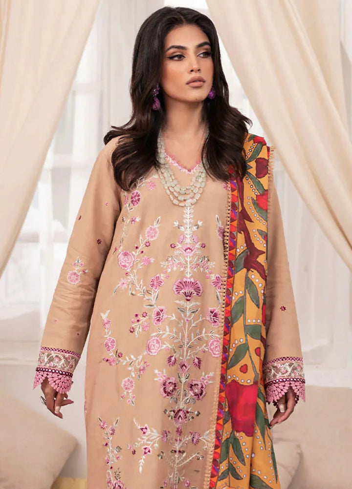 Meraki By Roheenaz Embroidered Linen Suit Unstitched 3 Piece ENZ24M RNZ-03B Blair - Winter Collection