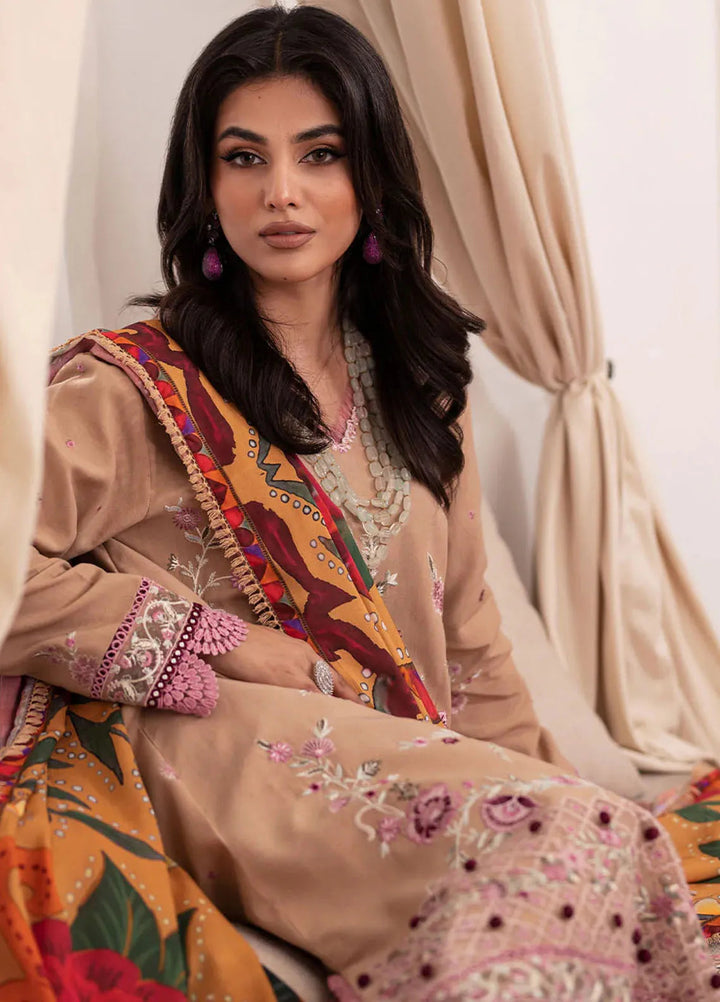Meraki By Roheenaz Embroidered Linen Suit Unstitched 3 Piece ENZ24M RNZ-03B Blair - Winter Collection