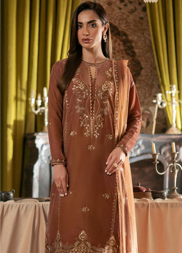 Meraki By Seran Embroidered Velvet Suits Unstitched 3 Piece SRN23MK D-02 Regalia - Formal Collection