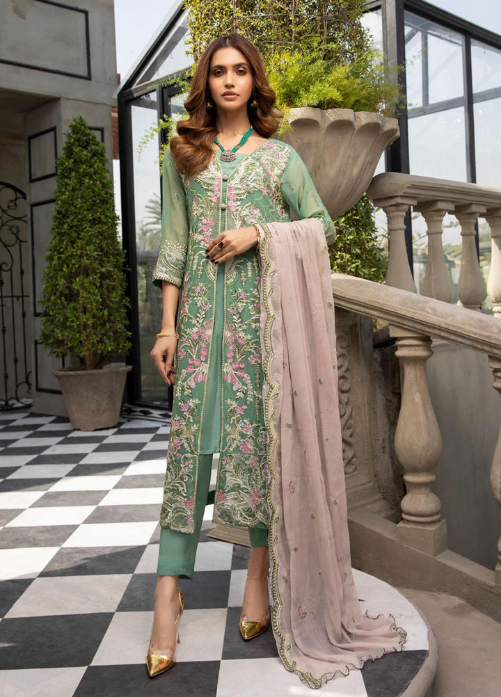 Meraki by ZS Textiles Embroidered Chiffon Suits Unstitched 3 Piece ZS21-M3 03 - Luxury Collection