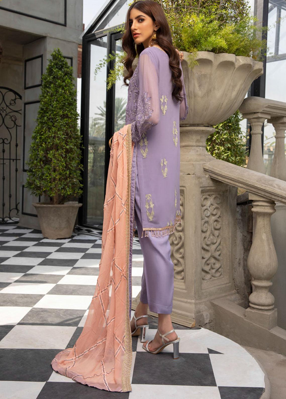 Meraki by ZS Textiles Embroidered Chiffon Suits Unstitched 3 Piece ZS21-M3 04 - Luxury Collection