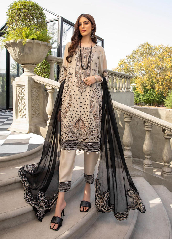 Meraki by ZS Textiles Embroidered Chiffon Suits Unstitched 3 Piece ZS21-M3 08 - Luxury Collection
