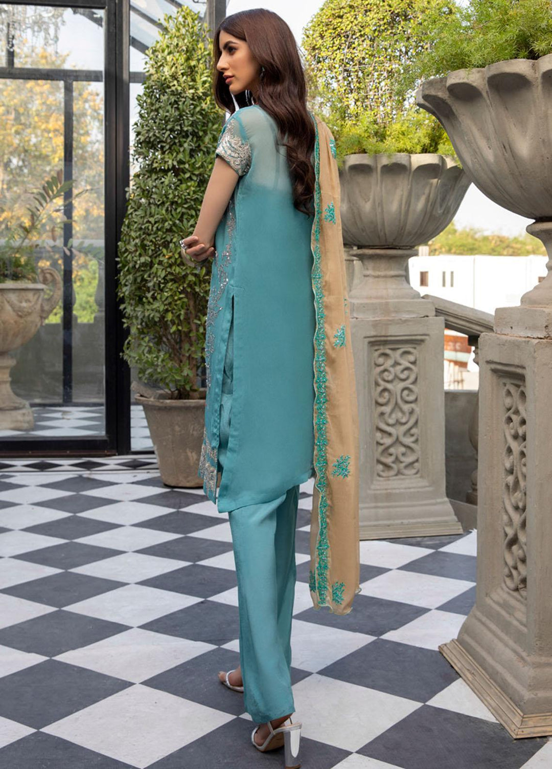 Meraki by ZS Textiles Embroidered Chiffon Suits Unstitched 3 Piece ZS21-M3 12 - Luxury Collection