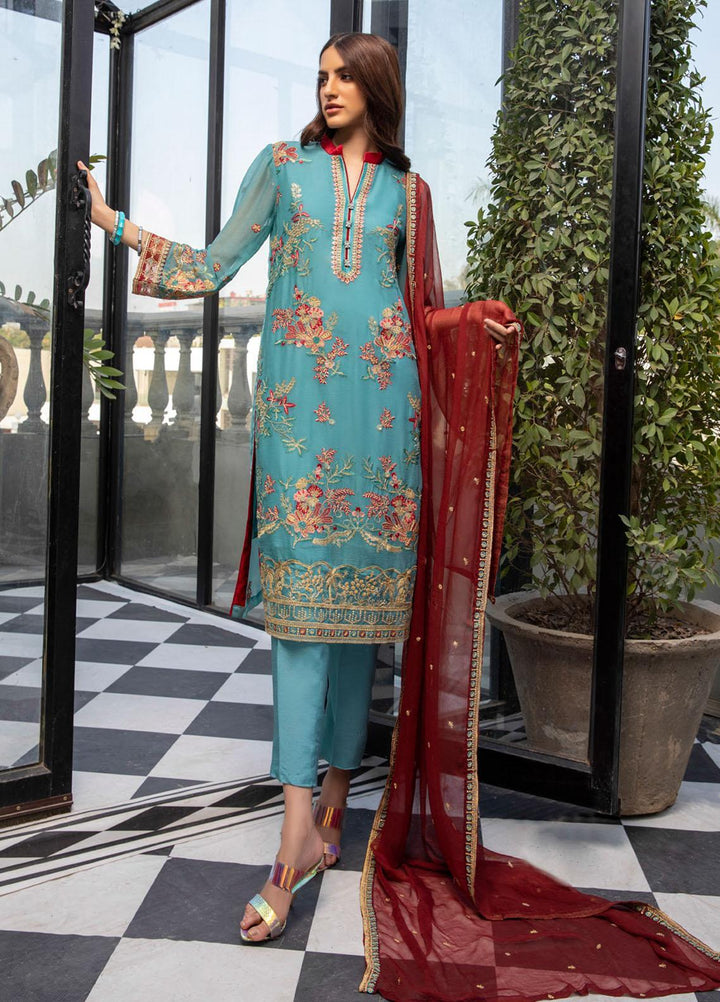 Meraki by ZS Textiles Embroidered Chiffon Suits Unstitched 3 Piece ZS21-M3 14 - Luxury Collection