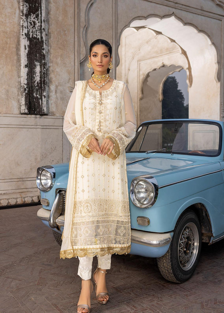 Merakish By Shahzeb Textiles Embroidered Chiffon Suits Unstitched 3 Piece ST22-MK2 D-05 Pearl - Luxury Collection