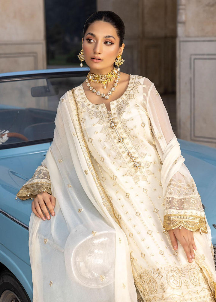 Merakish By Shahzeb Textiles Embroidered Chiffon Suits Unstitched 3 Piece ST22-MK2 D-05 Pearl - Luxury Collection