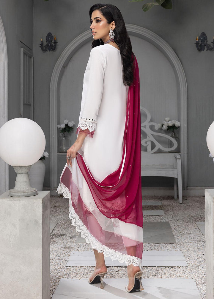 Merakish By Shahzeb Textiles Embroidered Jacquard Suits Unstitched 3 Piece ST23MKJ Daisy White - Festive Collection