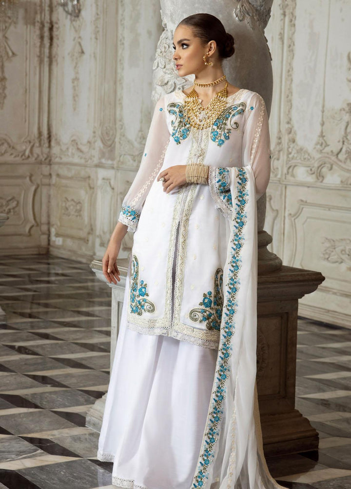 Shahzeb Textiles Pret Embroidered Chiffon 3 Piece Suit ST23MC Daisy White