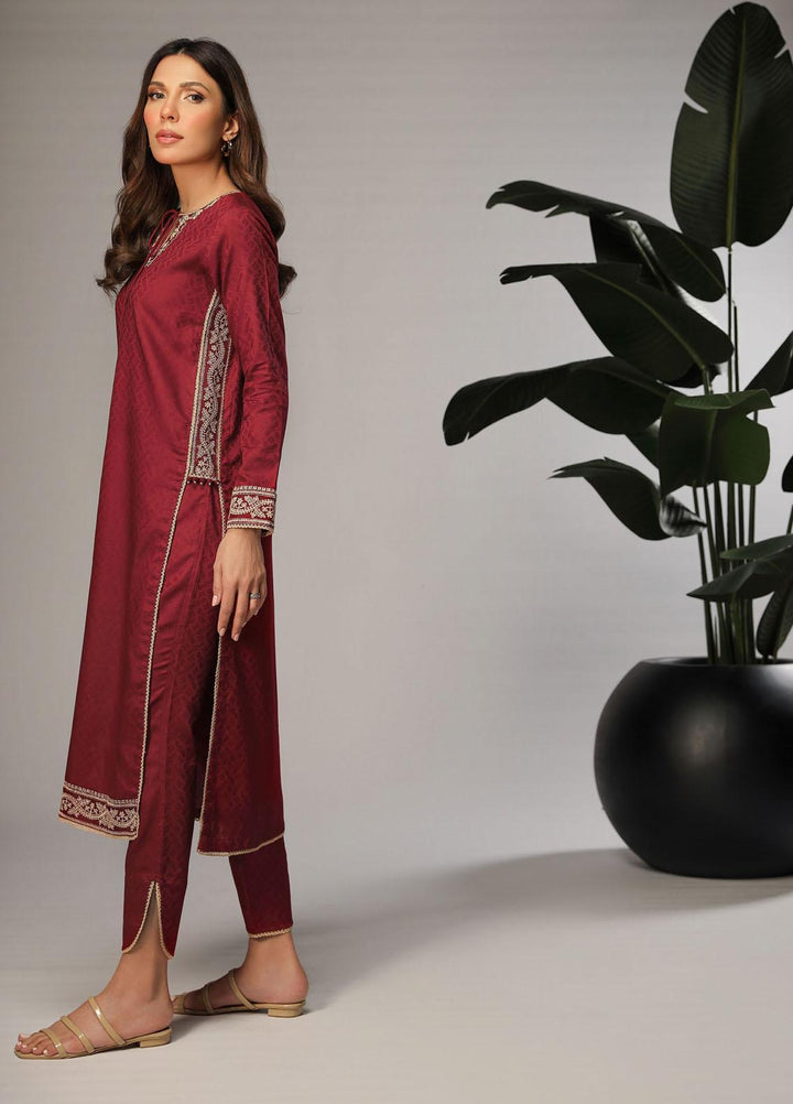 Shahzeb Textiles Pret Embroidered Jacquard 2 Piece Suit Tuscan