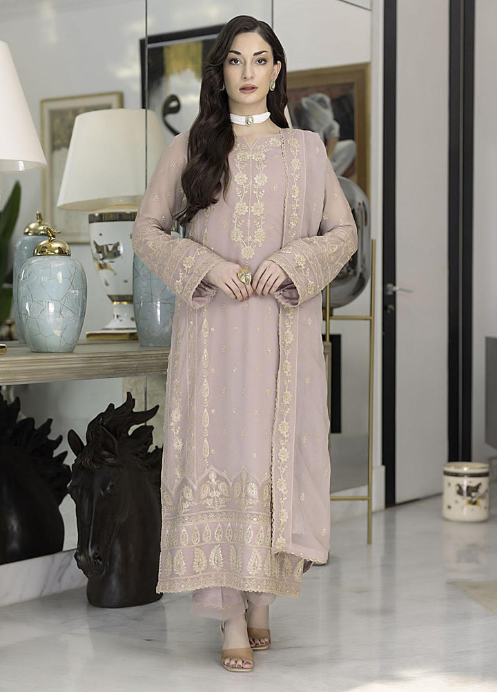 Merakish By Shahzeb Textiles Embroidered Chiffon Suits Unstitched 3 Piece ST24MK-V10 Carnation Pink - Festive Collection