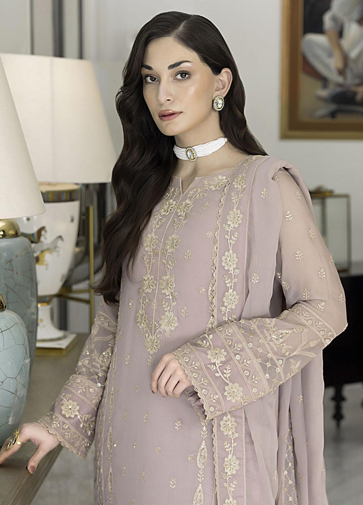 Merakish By Shahzeb Textiles Embroidered Chiffon Suits Unstitched 3 Piece ST24MK-V10 Carnation Pink - Festive Collection