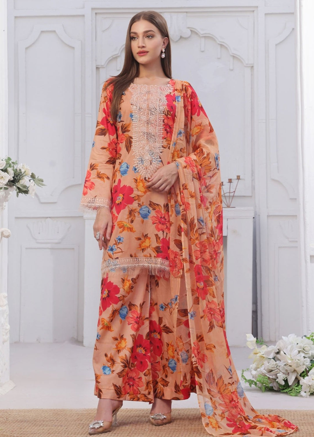Midnight Murmurs By Feathers Pret Embroidered Lawn 3 Piece Suit Faylin