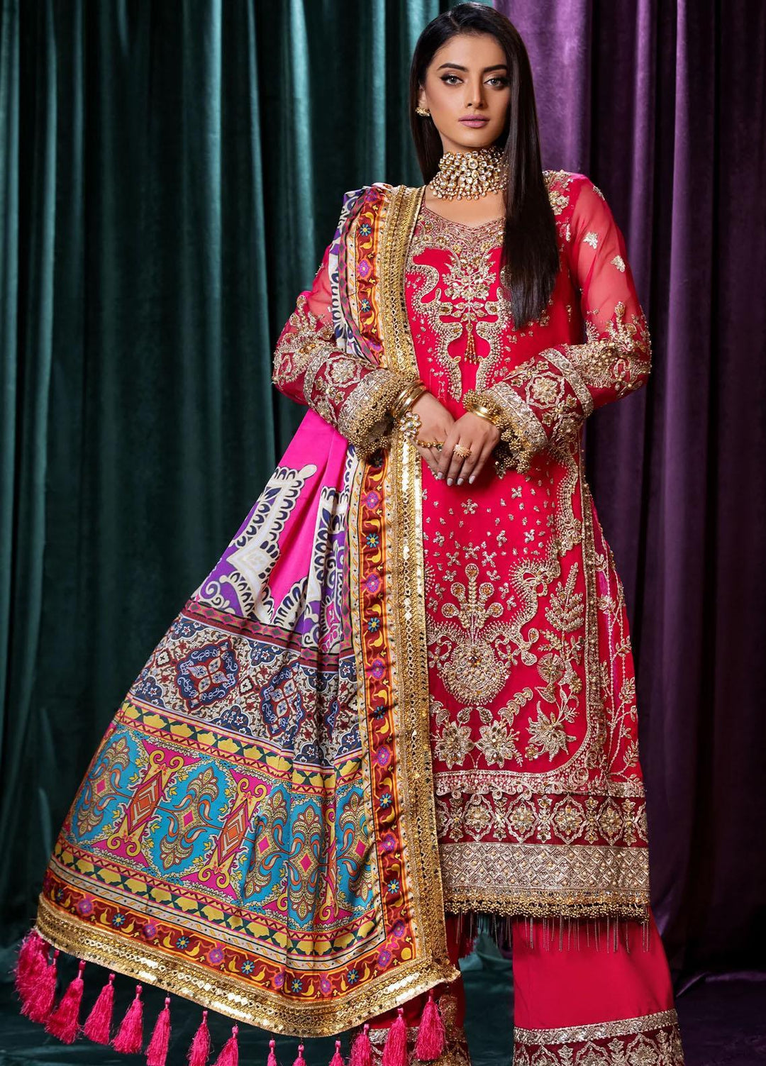 Mijwan By Maryum N Maria Embroidered Organza Suits Unstitched 3 Piece MNM23MJ MFD0123 Elise - Festive Collection