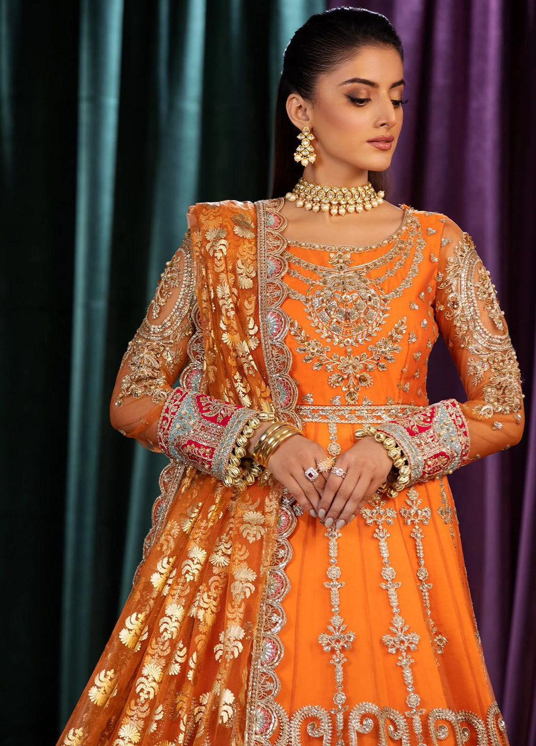 Mijwan By Maryum N Maria Embroidered Net Suits Unstitched 3 Piece MNM23MJ MFF0014 Juliet - Festive Collection
