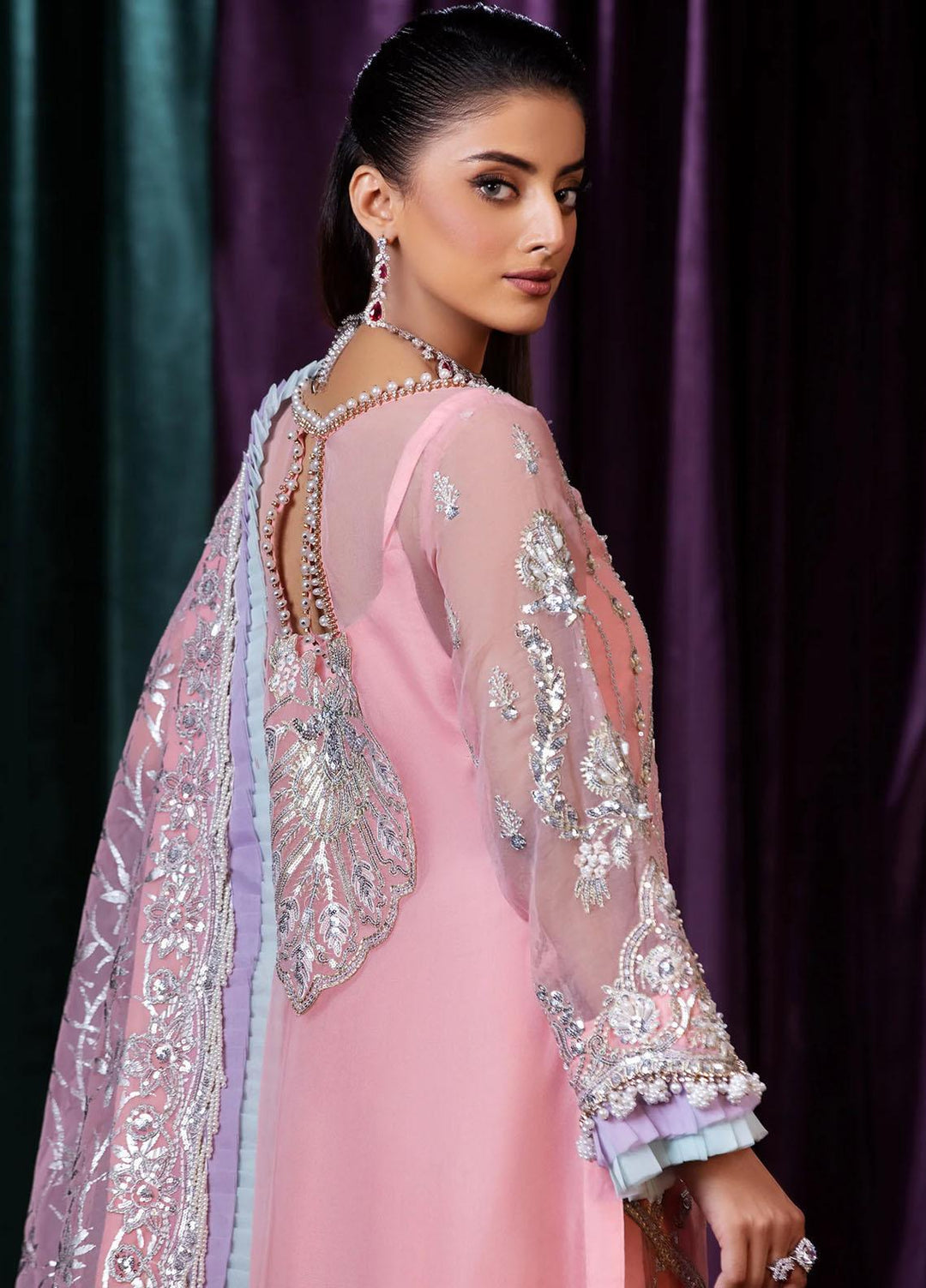 Mijwan By Maryum N Maria Embroidered Organza Suits Unstitched 3 Piece MNM23MJ MFG0030 Claire - Festive Collection