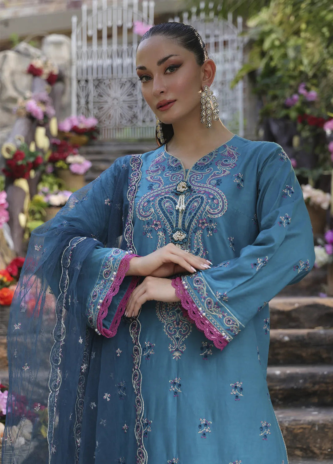 Mina by Salitex Embroidered Cambric Suits Unstitched 3 Piece SUNW24MI072UT - Fall Collection