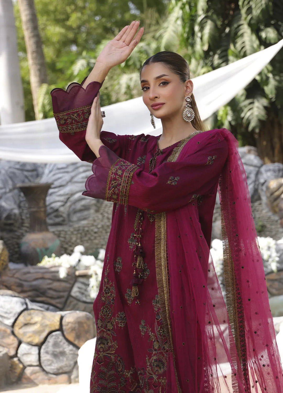 Mina by Salitex Embroidered Cambric Suits Unstitched 3 Piece SUNW24MI081UT - Fall Collection