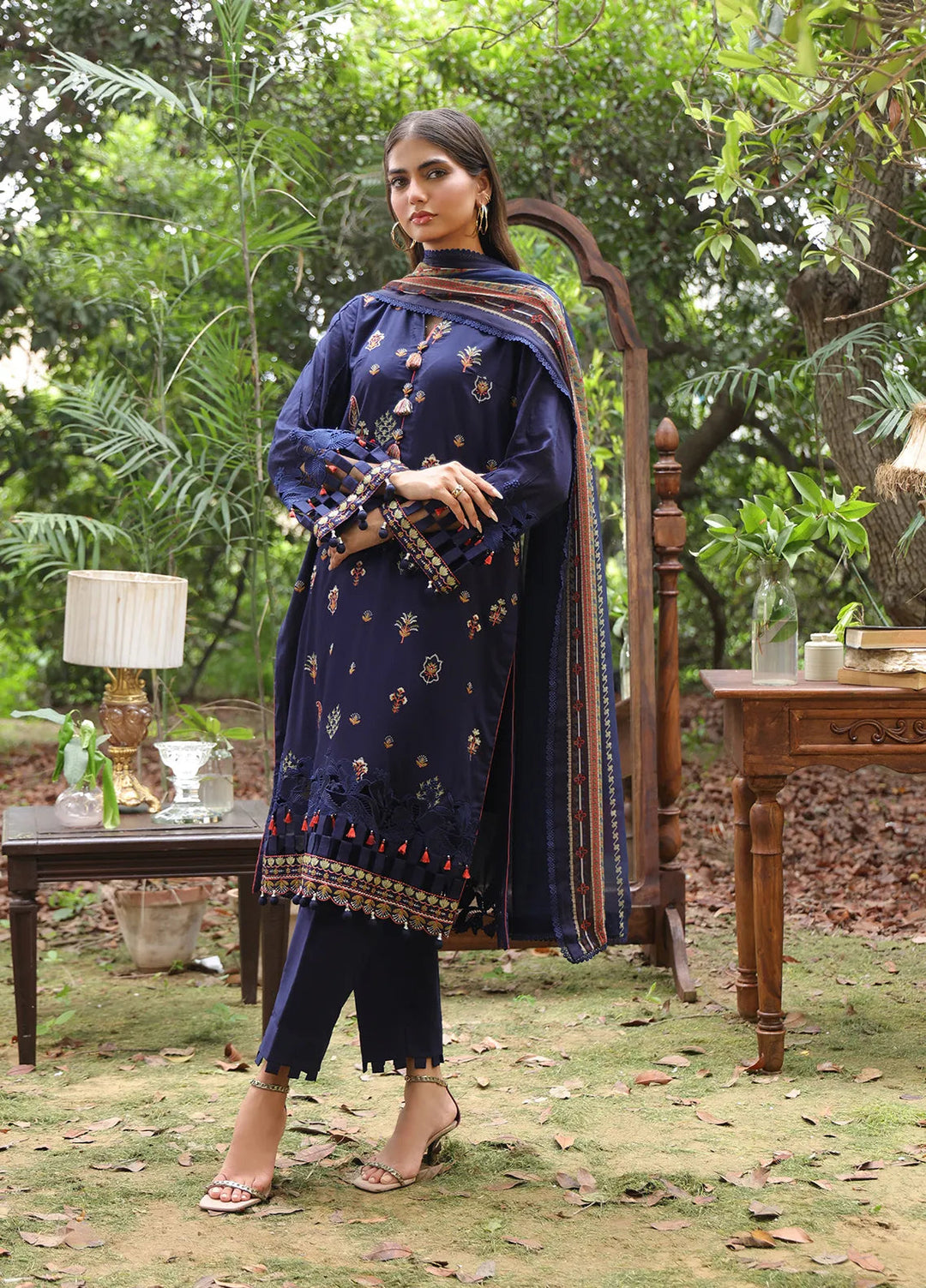 Mina By Salitex Embroidered Lawn Suit Unstitched 3 Piece SUNS24ALM003UT - Summer Collection
