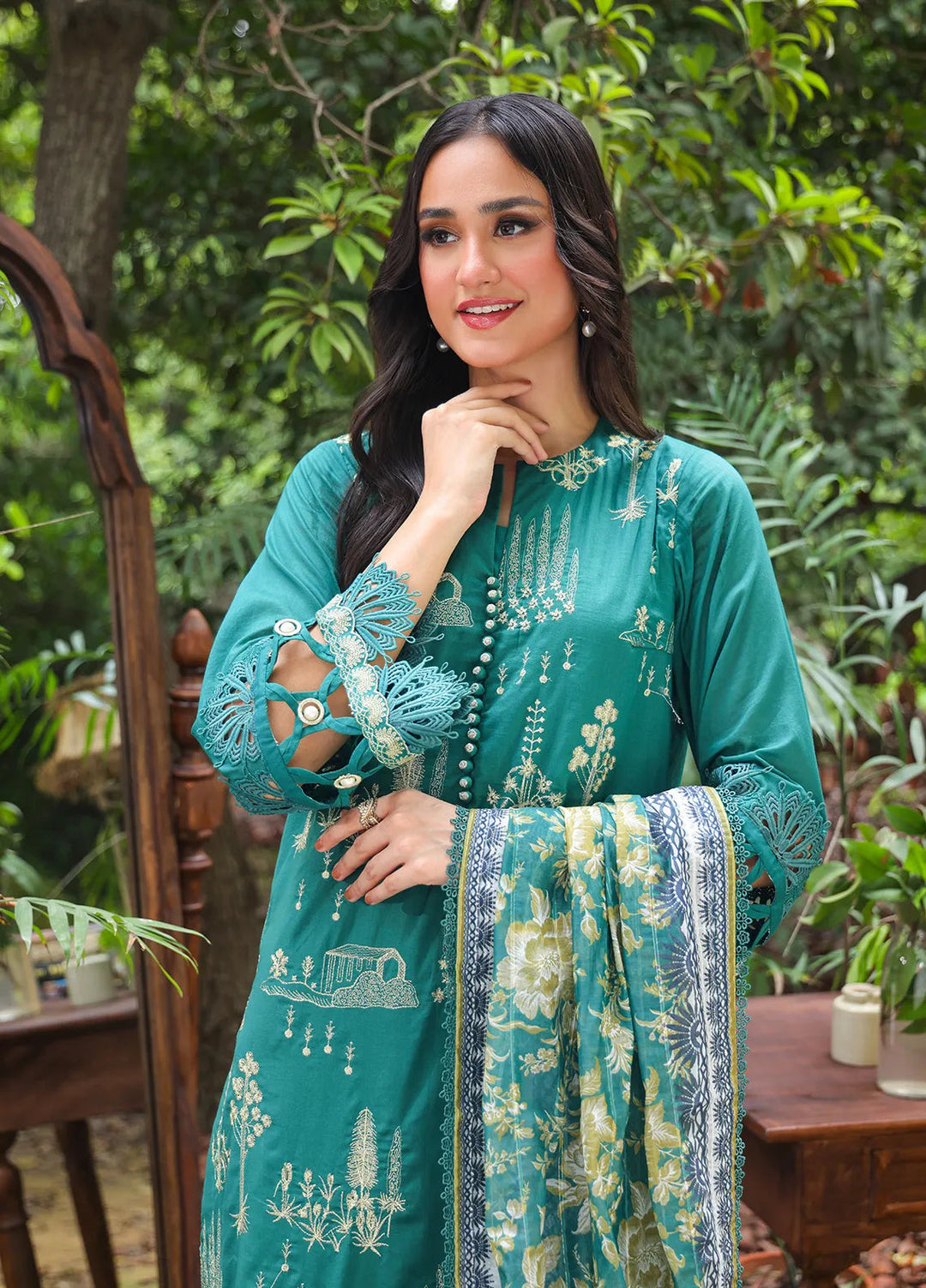 Mina By Salitex Embroidered Lawn Suit Unstitched 3 Piece SUNS24ALM009UT - Summer Collection