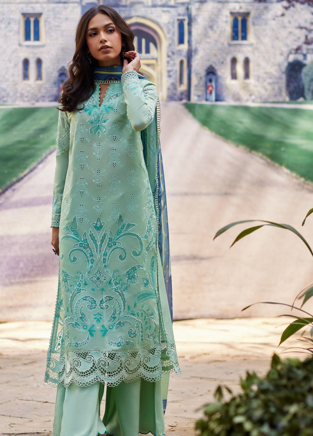 Mina Hasan Embroidered Lawn Suits Unstitched 3 Piece MNH25LL Lina - Festive Collection