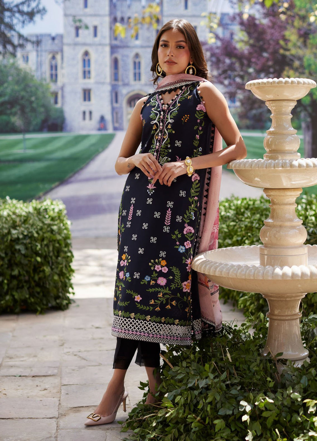 Mina Hasan Embroidered Lawn Suits Unstitched 3 Piece MNH25LL Sasha - Festive Collection
