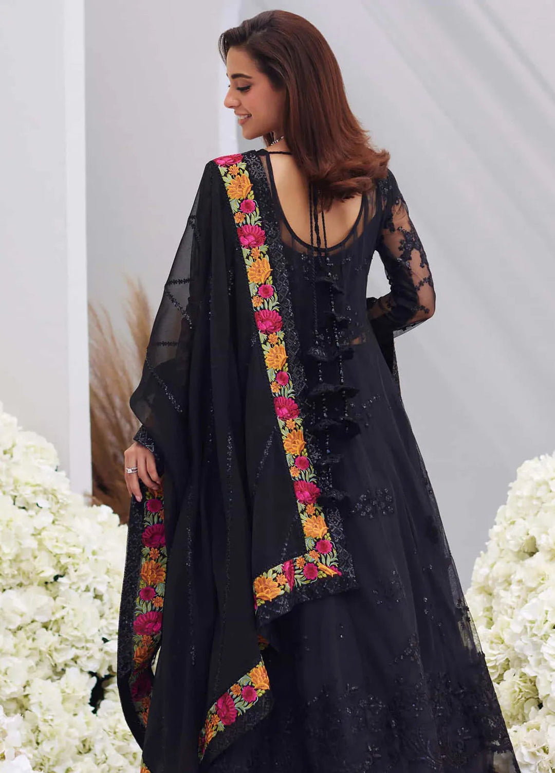 Mina Hasan Embroidered Net Suit Unstitched 3 Piece Sahar - Formal Collection