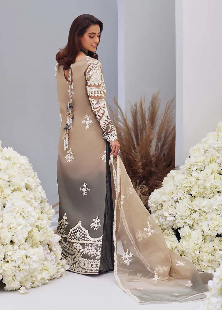 Mina Hasan Embroidered Organza Suit Unstitched 3 Piece Inaaya - Formal Collection