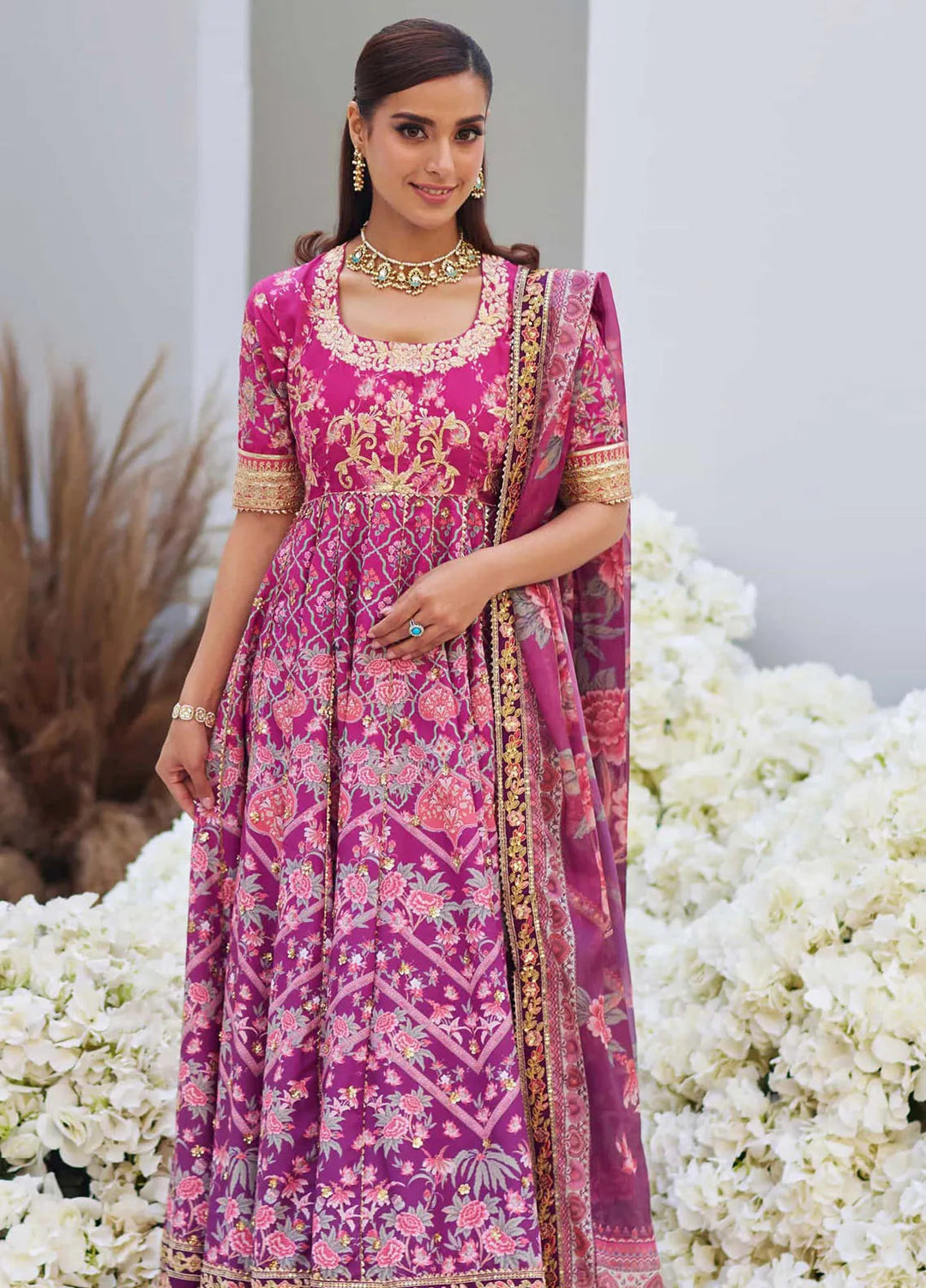 Mina Hasan Embroidered Raw Silk Suit Unstitched 3 Piece Nisha - Formal Collection