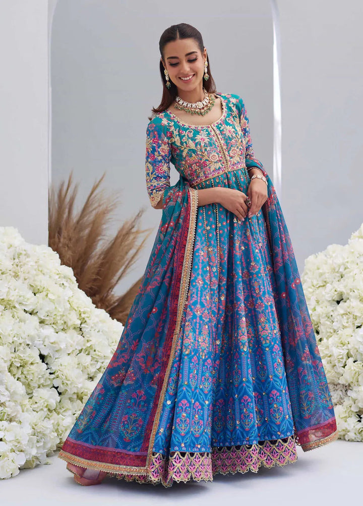 Mina Hasan Embroidered Raw Silk Suit Unstitched 3 Piece Zayna - Formal Collection