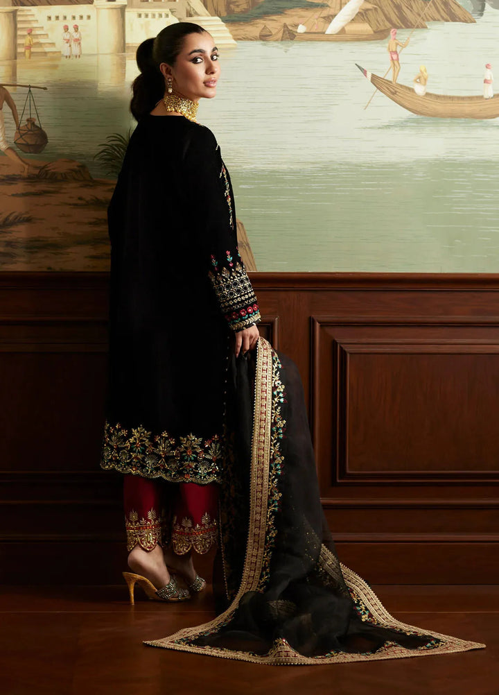Mina Hasan Embroidered Velvet Suit Unstitched 3 Piece MNH24VL Jahan - Formal Collection