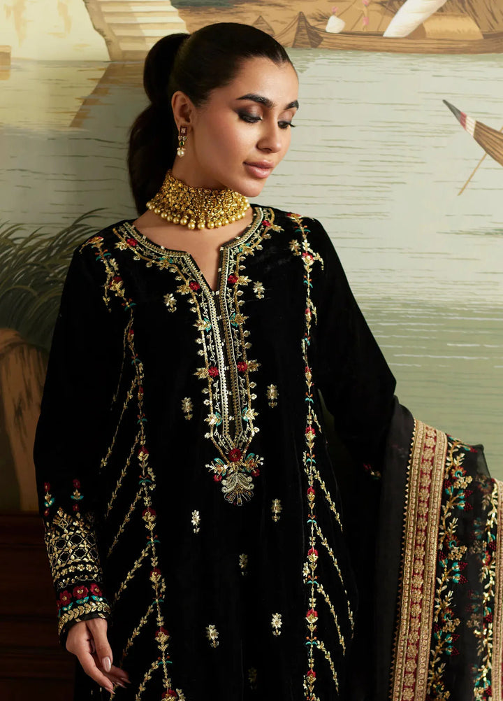 Mina Hasan Embroidered Velvet Suit Unstitched 3 Piece MNH24VL Jahan - Formal Collection