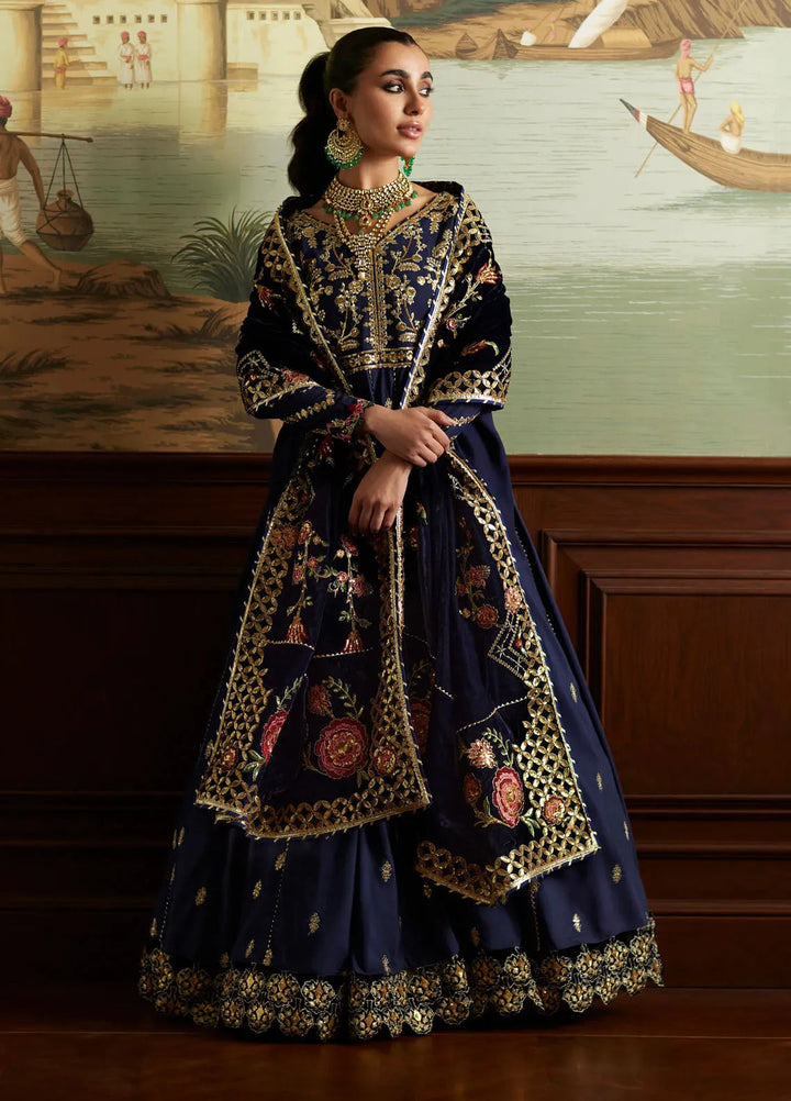 Mina Hasan Embroidered Velvet Suit Unstitched 3 Piece MNH24VL Raniya - Formal Collection