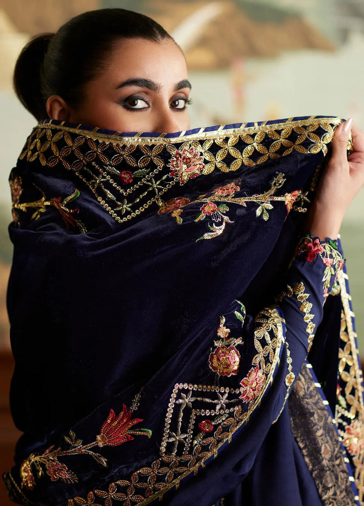 Mina Hasan Embroidered Velvet Suit Unstitched 3 Piece MNH24VL Raniya - Formal Collection