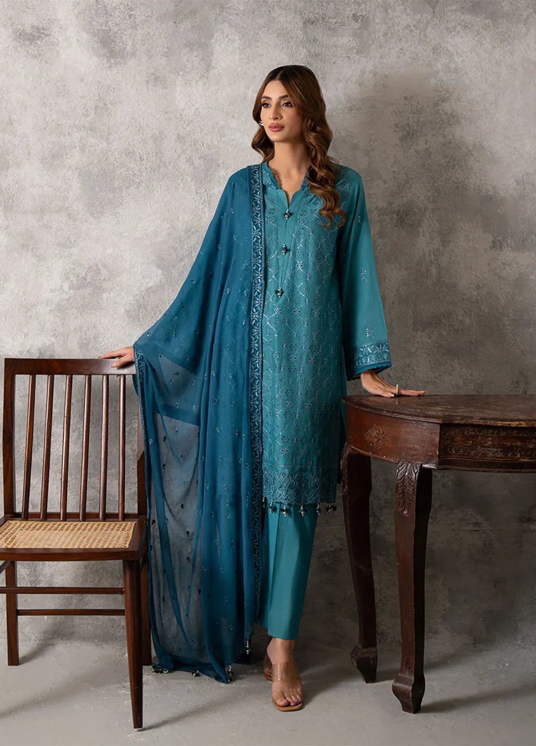 Mina Jan by Salitex Embroidered Lawn Suits Unstitched 3 Piece SUNS24MI071UT - Summer Collection