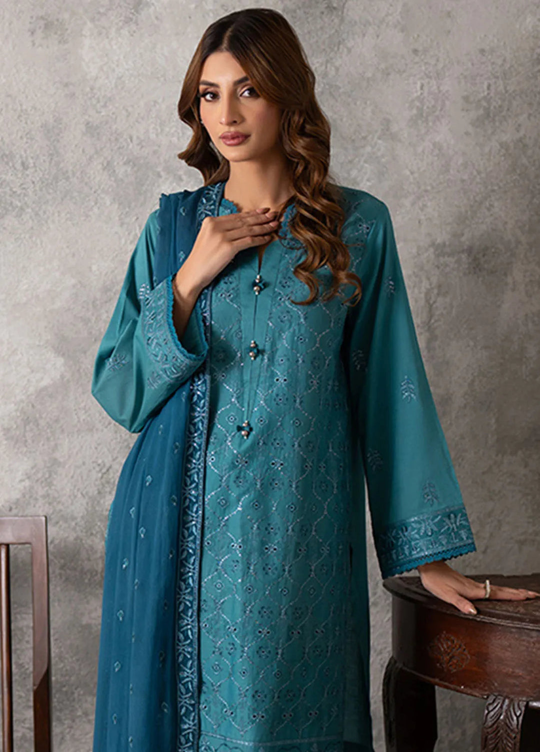 Mina Jan by Salitex Embroidered Lawn Suits Unstitched 3 Piece SUNS24MI071UT - Summer Collection