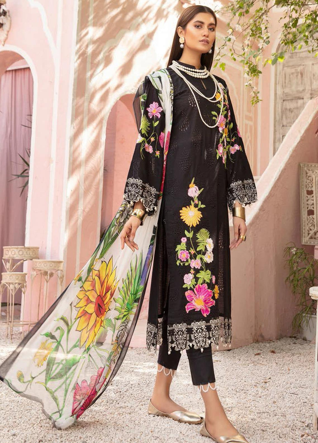 Mina by Riaz Arts Embroidered Lawn Suits Unstitched 3 Piece RA21SM SL-01 - Summer Collection